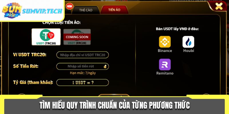Rút Tiền Sumvip 2 Tìm hiểu quy trình chuẩn của từng phương thức